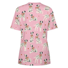 Load image into Gallery viewer, Dalmatians in Holiday Ribbons Women's Cotton T-Shirt-Apparel--5