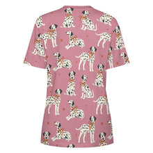 Load image into Gallery viewer, Dalmatians in Holiday Ribbons Women's Cotton T-Shirt-Apparel--17