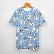 Load image into Gallery viewer, Dalmatians in Holiday Ribbons Women's Cotton T-Shirt-Apparel--26