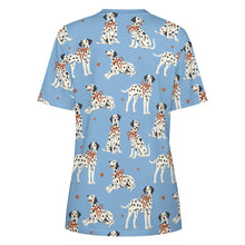 Load image into Gallery viewer, Dalmatians in Holiday Ribbons Women's Cotton T-Shirt-Apparel--15