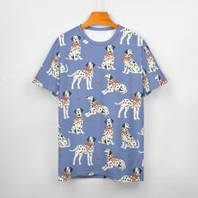 Load image into Gallery viewer, Dalmatians in Holiday Ribbons Women's Cotton T-Shirt-Apparel--21