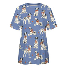 Load image into Gallery viewer, Dalmatians in Holiday Ribbons Women's Cotton T-Shirt-Apparel--22