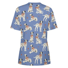 Load image into Gallery viewer, Dalmatians in Holiday Ribbons Women's Cotton T-Shirt-Apparel--28