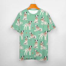 Load image into Gallery viewer, Dalmatians in Holiday Ribbons Women's Cotton T-Shirt-Apparel--27