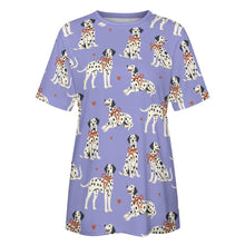Load image into Gallery viewer, Dalmatians in Holiday Ribbons Women's Cotton T-Shirt-Apparel--31
