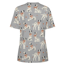 Load image into Gallery viewer, Dalmatians in Holiday Ribbons Women's Cotton T-Shirt-Apparel--35