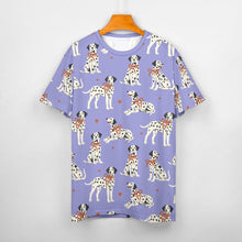 Load image into Gallery viewer, Dalmatians in Holiday Ribbons Women's Cotton T-Shirt-Apparel--41
