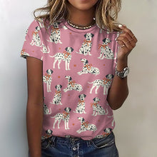 Load image into Gallery viewer, Dalmatians in Holiday Ribbons Women's Cotton T-Shirt-Apparel--14