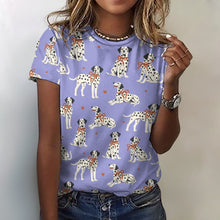 Load image into Gallery viewer, Dalmatians in Holiday Ribbons Women's Cotton T-Shirt-Apparel--40