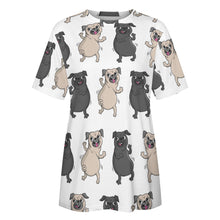 Load image into Gallery viewer, Dancing Pugs Love All Over Print Women&#39;s Cotton T-Shirt - 4 Colors-Apparel-Apparel, Pug, Shirt, T Shirt-5