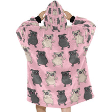 Load image into Gallery viewer, Dancing Pugs Love Blanket Hoodie for Women - 4 Colors-Apparel-Apparel, Blankets, Pug-2