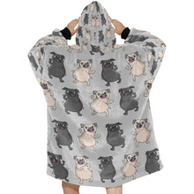Load image into Gallery viewer, Dancing Pugs Love Blanket Hoodie for Women-Apparel-Apparel, Blankets-13