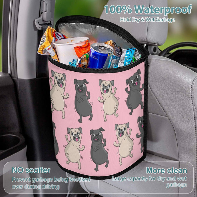 Dancing Pugs Love Multipurpose Car Storage Bag - 4 Colors-Car Accessories-Bags, Car Accessories, Pug, Pug - Black-Pink-1