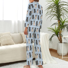 Load image into Gallery viewer, Dancing Pugs Love Pajamas Set for Women - 4 Colors-Pajamas-Apparel, Pajamas, Pug, Pug - Black-6