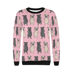 Dancing Pugs Love Women's Sweatshirt-Apparel-Apparel, Pug, Sweatshirt-10
