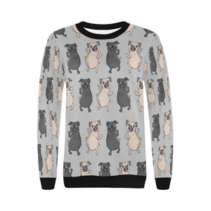 Dancing Pugs Love Women's Sweatshirt-Apparel-Apparel, Pug, Sweatshirt-11