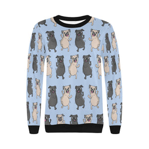 Dancing Pugs Love Women's Sweatshirt-Apparel-Apparel, Pug, Sweatshirt-16