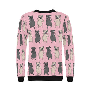 Dancing Pugs Love Women's Sweatshirt-Apparel-Apparel, Pug, Sweatshirt-4