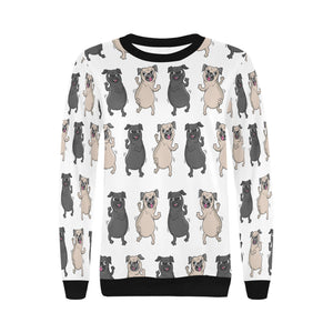 Dancing Pugs Love Women's Sweatshirt-Apparel-Apparel, Pug, Sweatshirt-6