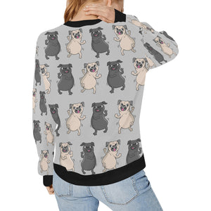 Dancing Pugs Love Women's Sweatshirt-Apparel-Apparel, Pug, Sweatshirt-7
