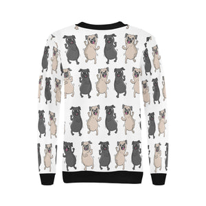 Dancing Pugs Love Women's Sweatshirt-Apparel-Apparel, Pug, Sweatshirt-9