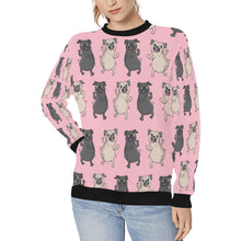 Load image into Gallery viewer, Dancing Pugs Love Women&#39;s Sweatshirt-Apparel-Apparel, Pug, Sweatshirt-Pink1-XS-1