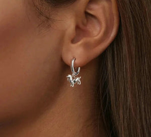 Dangling Dachshund Love Silver Hoop Earrings-Dog Themed Jewellery-Accessories, Dachshund, Dog Mom Gifts, Earrings, Jewellery-925 Sterling Silver-10