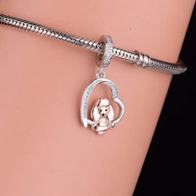 Load image into Gallery viewer, Dangling Poodle Love Silver Charm Pendant-Dog Themed Jewellery-Jewellery, Pendant, Poodle-3