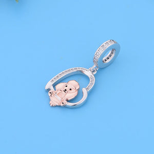 Dangling Poodle Love Silver Charm Pendant-Dog Themed Jewellery-Jewellery, Pendant, Poodle-2