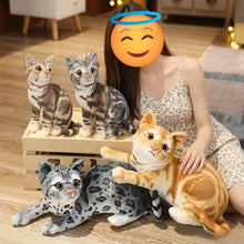 Load image into Gallery viewer, Realistic Silver Mackerel Tabby Cat Stuffed Animal - Adorable Lifelike Companions