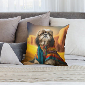 Desert Dreamer Shih Tzu Plush Pillow Case-Cushion Cover-Dog Dad Gifts, Dog Mom Gifts, Home Decor, Pillows, Shih Tzu-2