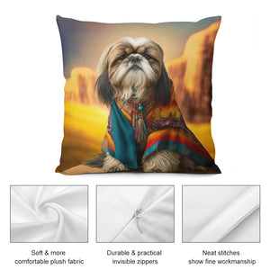 Desert Dreamer Shih Tzu Plush Pillow Case-Cushion Cover-Dog Dad Gifts, Dog Mom Gifts, Home Decor, Pillows, Shih Tzu-5