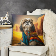 Load image into Gallery viewer, Desert Dreamer Shih Tzu Plush Pillow Case-Cushion Cover-Dog Dad Gifts, Dog Mom Gifts, Home Decor, Pillows, Shih Tzu-6