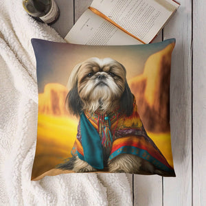 Desert Dreamer Shih Tzu Plush Pillow Case-Cushion Cover-Dog Dad Gifts, Dog Mom Gifts, Home Decor, Pillows, Shih Tzu-8