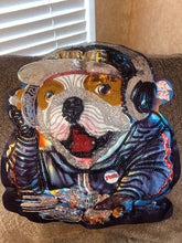 Load image into Gallery viewer, DJ Bulldog Embroidered and Sequinned Sew-on Patch-Apparel-Accessories, Dogs, English Bulldog, Patch-4