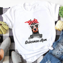 Load image into Gallery viewer, Doberman Girl Mom Women&#39;s Cotton T Shirt - 10 Colors-Apparel-Apparel, Doberman, Dog Mom Gifts, Shirt, T Shirt-1