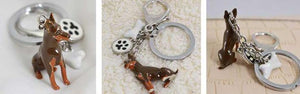 Doberman Love 3D Metal Keychain-Key Chain-Accessories, Doberman, Dogs, Keychain-2