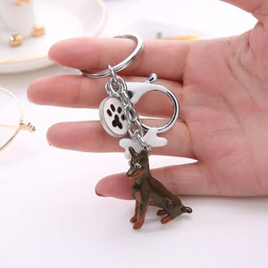 Doberman Love 3D Metal Keychain-Key Chain-Accessories, Doberman, Dogs, Keychain-Doberman-1