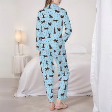 Load image into Gallery viewer, Doberman Pajamas for Women - XL Available - Black and Tan Dobermans Doing Yoga-Pajamas-Apparel,Doberman,Dog Mom Gifts,Pajamas-4