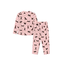 Load image into Gallery viewer, Doberman Pajamas for Women - XL Available - Black and Tan Dobermans Doing Yoga-Pajamas-Apparel,Doberman,Dog Mom Gifts,Pajamas-8