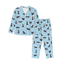 Load image into Gallery viewer, Doberman Pajamas for Women - XL Available - Black and Tan Dobermans Doing Yoga-Pajamas-Apparel,Doberman,Dog Mom Gifts,Pajamas-9