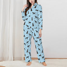 Load image into Gallery viewer, Doberman Pajamas for Women - XL Available - Yes I Love Black and Tan Dobermans-Pajamas-Apparel,Doberman,Dog Mom Gifts,Pajamas-Blue-XS-2