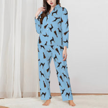 Load image into Gallery viewer, Doberman Pajamas for Women - XL Available - Yes I Love Black and Tan Dobermans-Pajamas-Apparel,Doberman,Dog Mom Gifts,Pajamas-Blue-XS-3