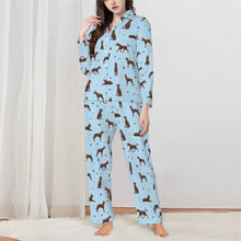 Load image into Gallery viewer, Doberman Pajamas for Women - XL Available - Yes I Love Red and Tan Dobermans-Pajamas-Apparel,Doberman,Dog Mom Gifts,Pajamas-Blue-XS-2