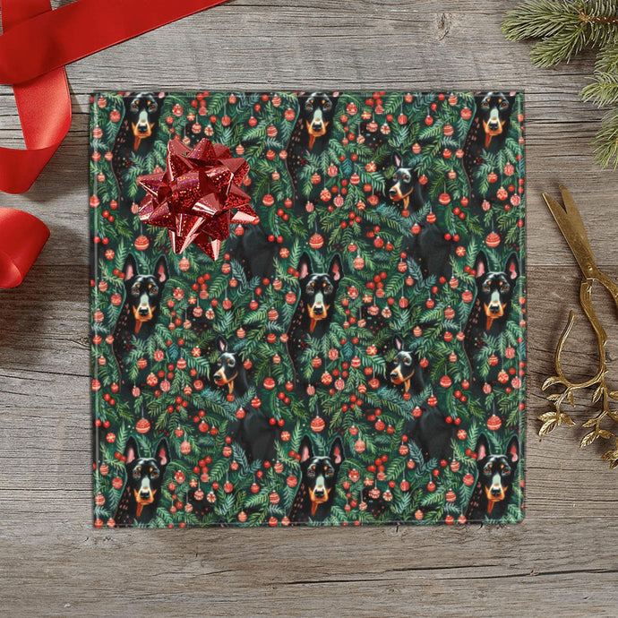 Doberman's Christmas Canopy Gift Wrapping Paper - 2 Rolls-Christmas Ornament-Christmas,Doberman,Wrapping Paper-1
