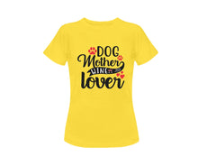 Load image into Gallery viewer, Dog Mother Wine Lover Women&#39;s T-shirt-Apparel-Apparel, Dogs, Shirt, T Shirt-Yellow-Small-3