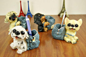 Doggo Love Resin Desktop Pen or Pencil Holder Figurine-Home Decor-Dogs, Home Decor, Pencil Holder-1
