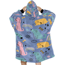 Load image into Gallery viewer, Cartoon Labrador Love Blanket Hoodie for Women-Apparel-Apparel, Blankets-4