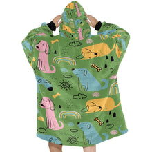 Load image into Gallery viewer, Cartoon Labrador Love Blanket Hoodie for Women-Apparel-Apparel, Blankets-12