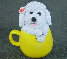 Load image into Gallery viewer, Doodle Love Garden Statues-Home Decor-Cockapoo, Dogs, Doodle, Goldendoodle, Home Decor, Labradoodle, Maltipoo, Statue, Toy Poodle-Doodle Inside a Cup - White-20